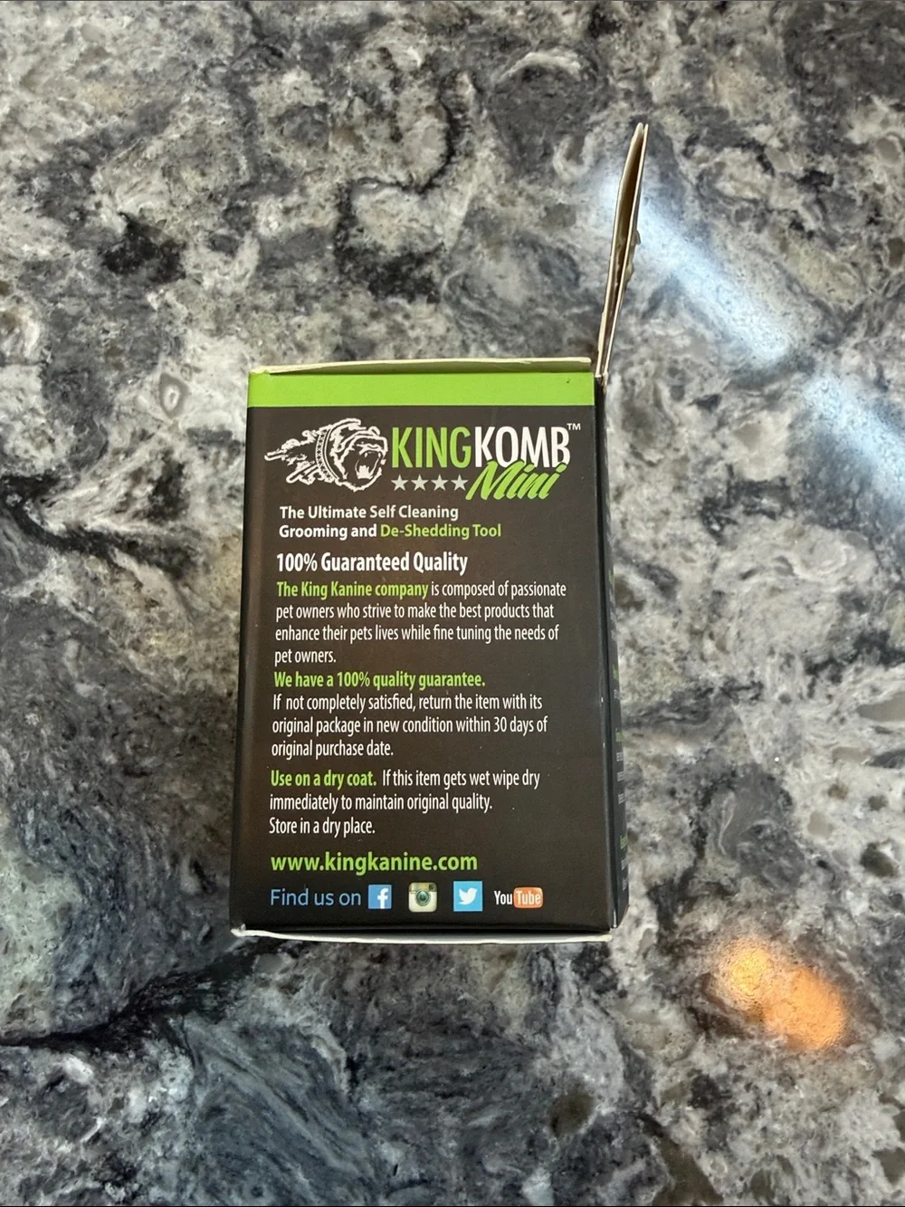 King Komb Mini Self-Cleaning Pet Grooming Tool - Bright Green